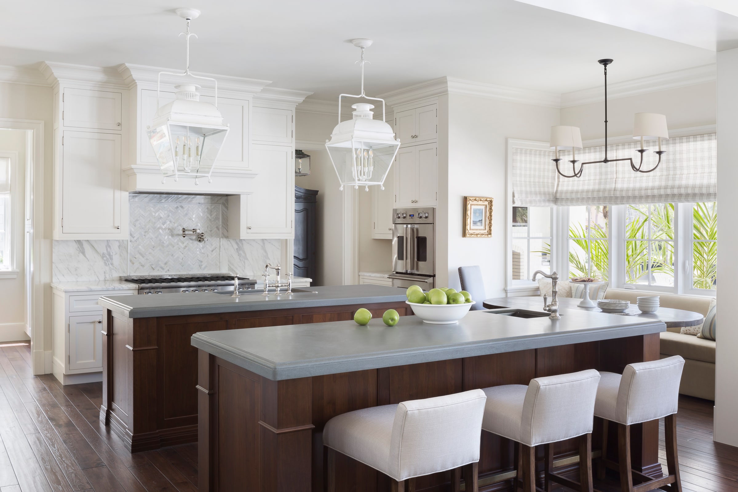 Kitchen and island