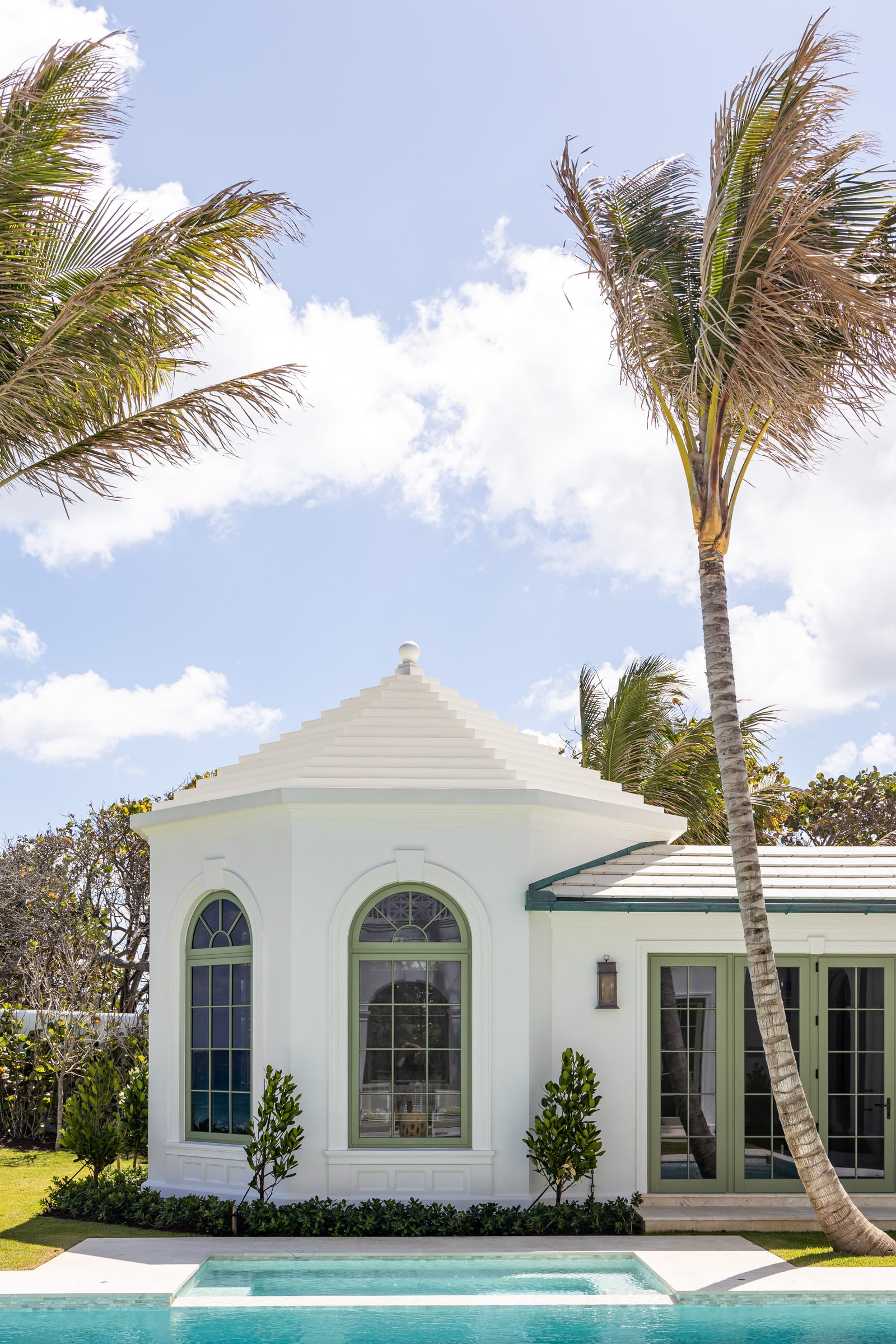 Pool pavilion under the palms